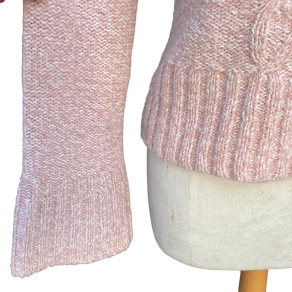 Vintage Sleeping on Snow Wool Cable Knit Sweater Y2K Soft Girl Flare Sleeve -M - Picture 2 of 16